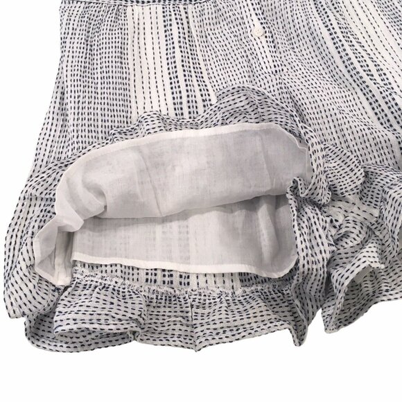 Coastal Romper Women Size 4 White Blue Adjustable Straps Summer Feminine Beachy - Picture 8 of 16